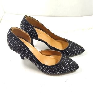 Delicacy black Rhine stones evening high heels  shoes Size: 10
